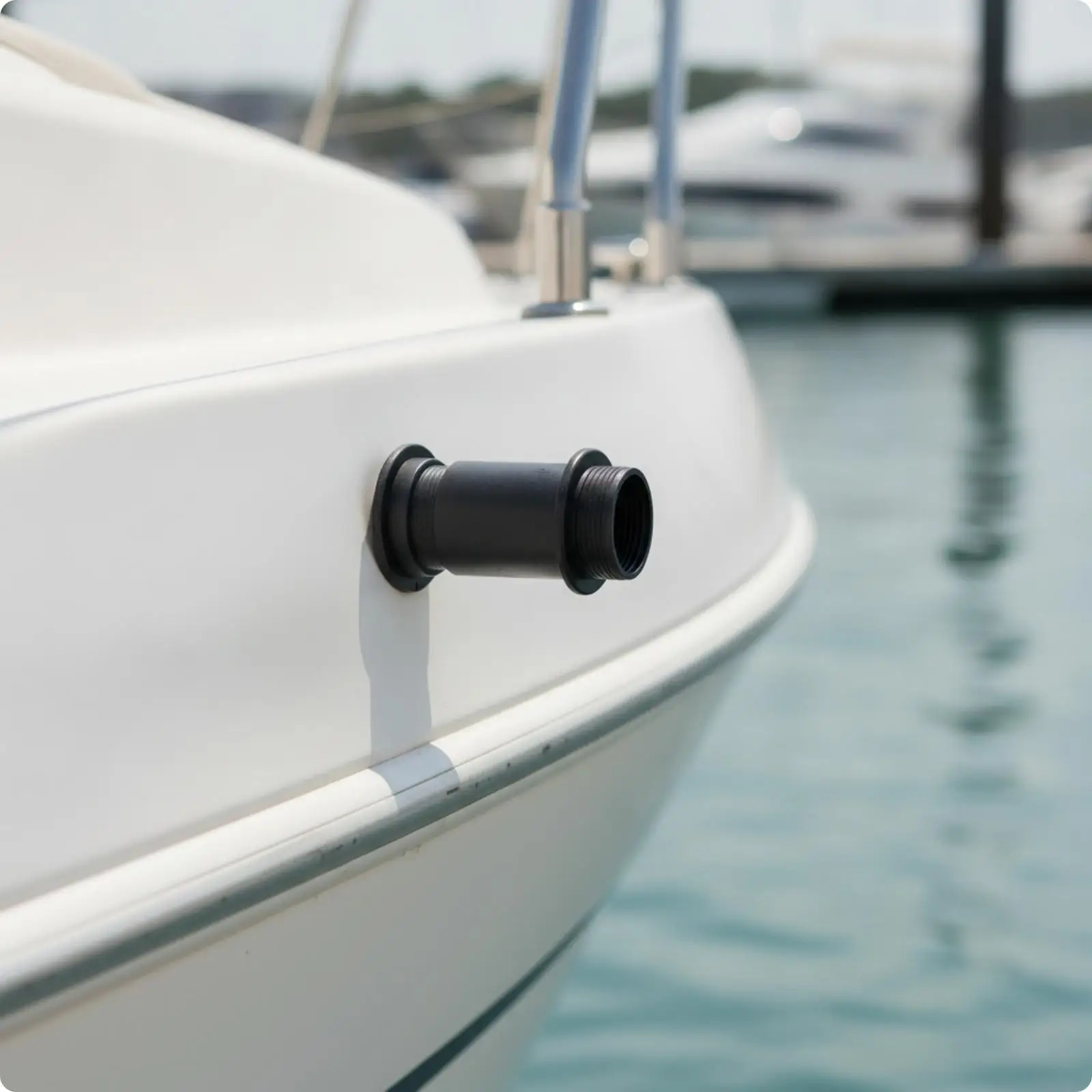 Boat Drain Fitting Threaded Through Hull Outlet Compact Marine Hardware Quick