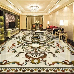 Nach Selbst-Adhesive Boden Tapete 3D Marmor Fliesen Wandbild Wohnzimmer Hotel Luxus Boden Decor PVC Wasserdichte 3D Wand aufkleber