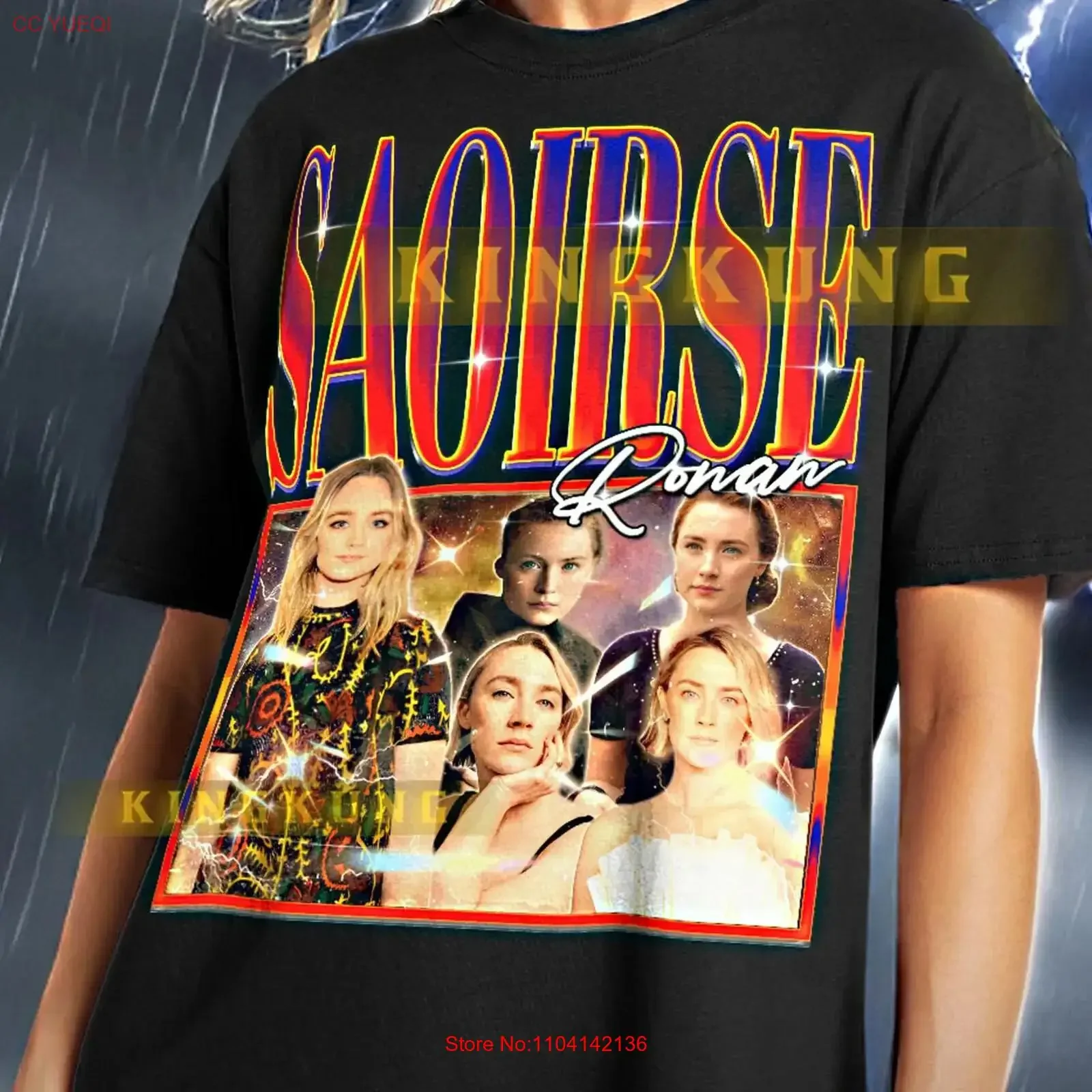 SAOIRSE RONAN T Shirt Vintage Retro Bootleg Lady Bird vintage Washed homme Soft Stretched fashion Slightly Casual graphic