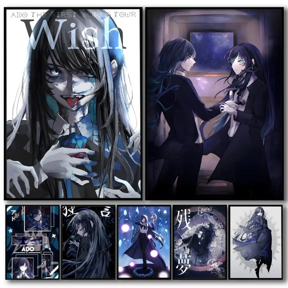 

Singer A-Ado V-Virtual Painting Calligraphy High-Quality Cotton Canvas Poster Wall Art for Living Room Modern Coffee House Decor