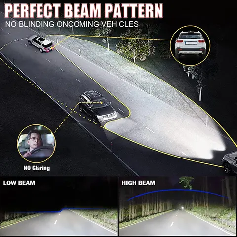 CARLitek H7 H4 H1 LED-lampa 8000K 4300K 10K HB3 HB4 9005 9006 H8 H11 Dimljus Billampa Minibil H7 H4 LED-strålkastare 2600W Super 8 best sales LED-indikatorlampa - №7