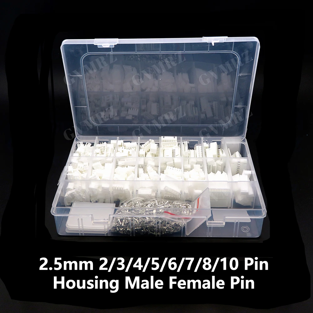1330PCS 2.5mm xh2.54 2/3/4/5/6/7/8/10 Pin Housing Male Female Pin Head Connector Adapter Plug Set Perfectly Compatible JST-XHP