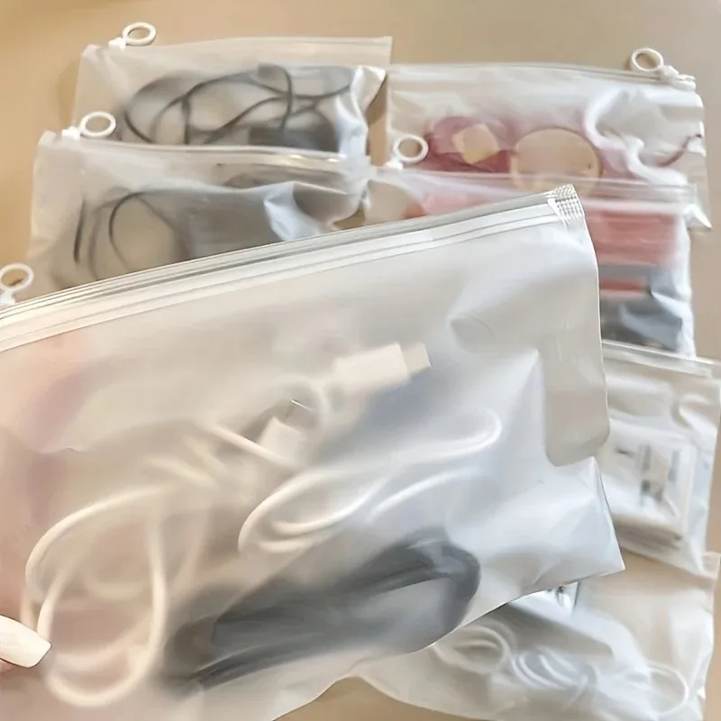 Reise-Aufbewahrungstasche, multifunktionale Aufbewahrungstasche für Kosmetikartikel, Kleidung, Reißverschlusstasche, selbstverschließende Tasche mit Zuglasche, Verpackungstasche