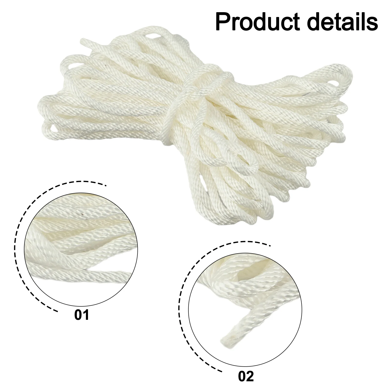 10m 3/3.5/4/4.5/5/6mm Recoil Starter Rope For Gasoline Engine Pull Starter Recoil Pull Rope For Lawn Mower Chain Saw Generator