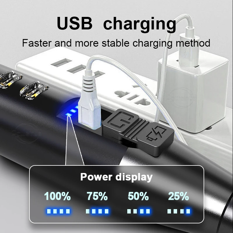 Baseball Bat Rechargeable LED Flashlight Super Bright Self Defense Lantern for Camping Mace Light Tactical Baton Emergency Torch