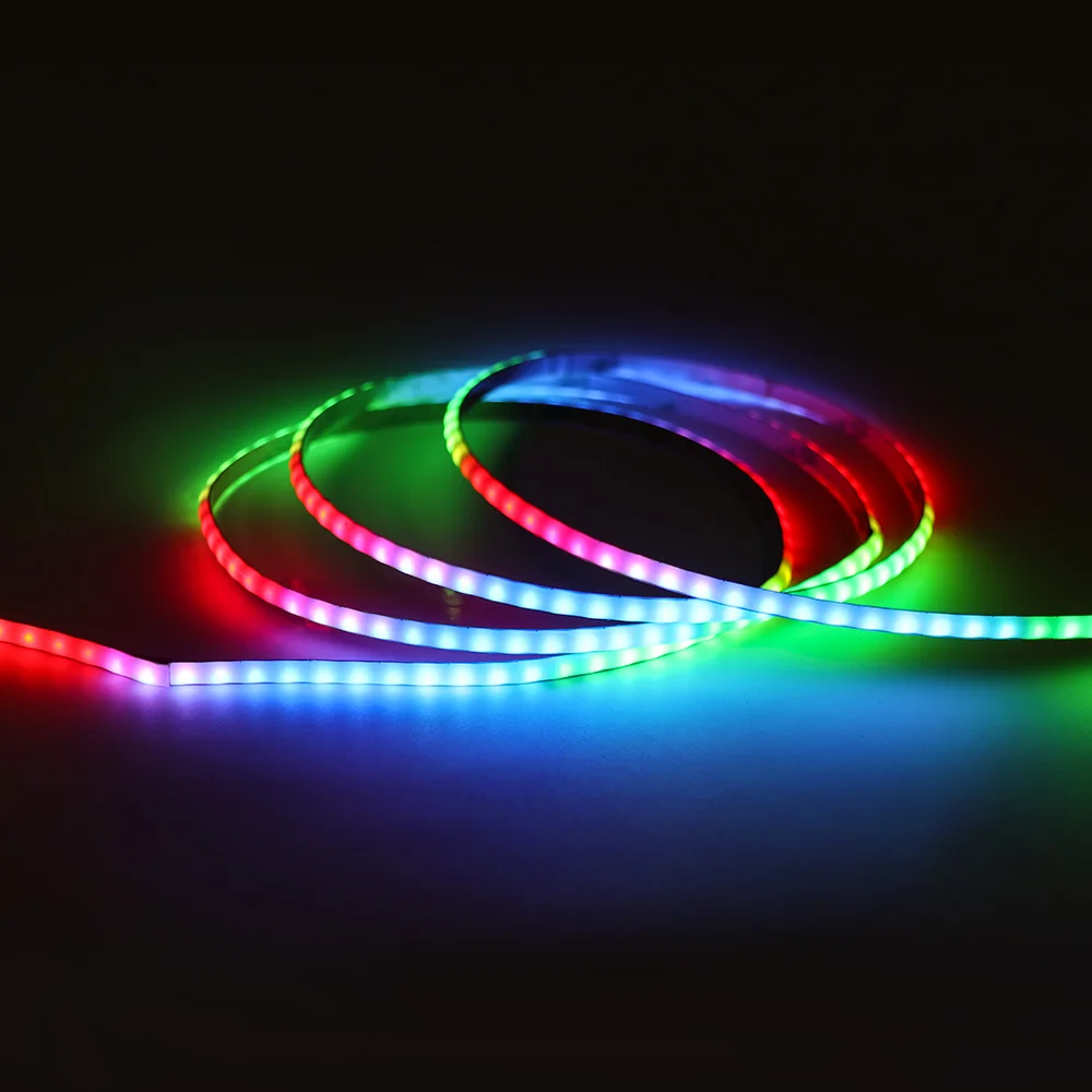 Imagem -04 - Flexível Rgb Led Strip Lights Cor de Sonho mm dc 5v 12v Controle App Decoração Diodo Tela tv Backlight Pixel 2812b