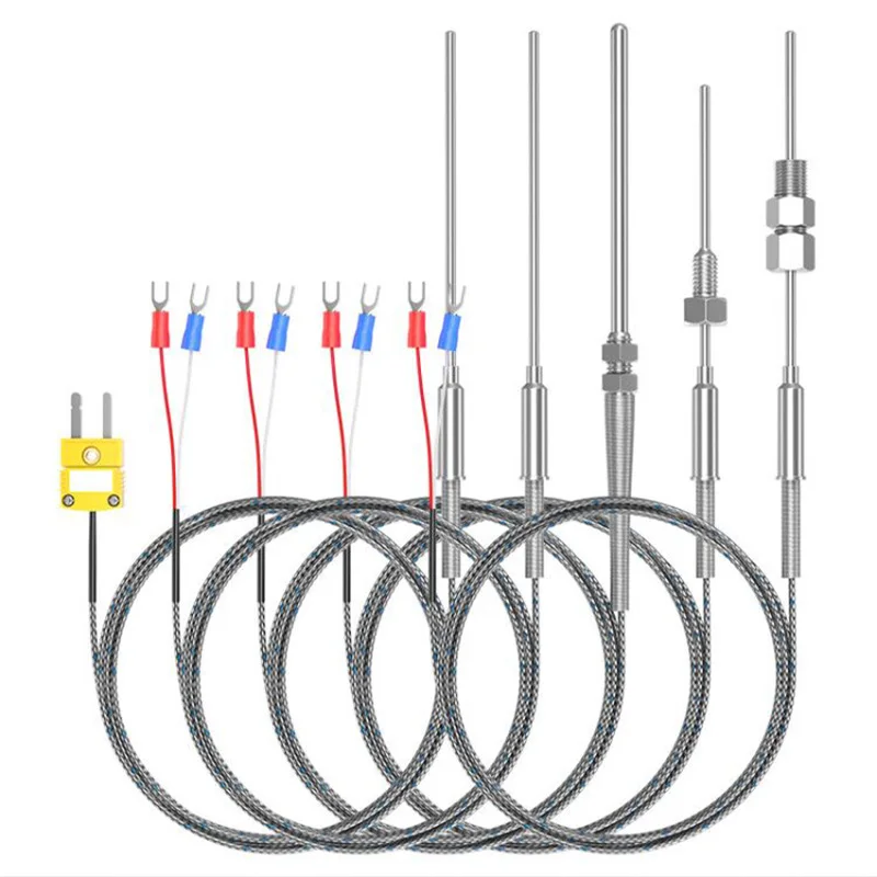 1100 ℃ K-type armored thermocouple WRNK-191 temperature sensor 1mm 1.5mm 2mm 3mm 4mm 5mm 6mm 8mm thermocouple probe temperature
