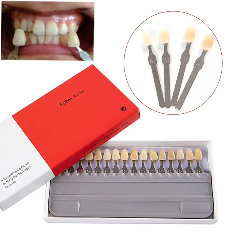 

Tooth Whitening Products Guide Dental colorimeter 16 Colors Tooth Model Colorimetric Plate A1-D4 Teeth Whitening Materials