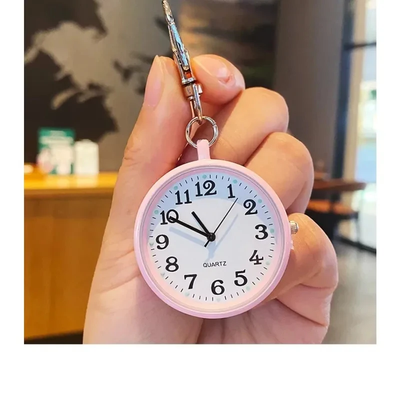 New Cute Compact Quartz Pocket Watch with Keychain – Unisex Quartz Watch for Men, Women, minimalist watches, gift for child
