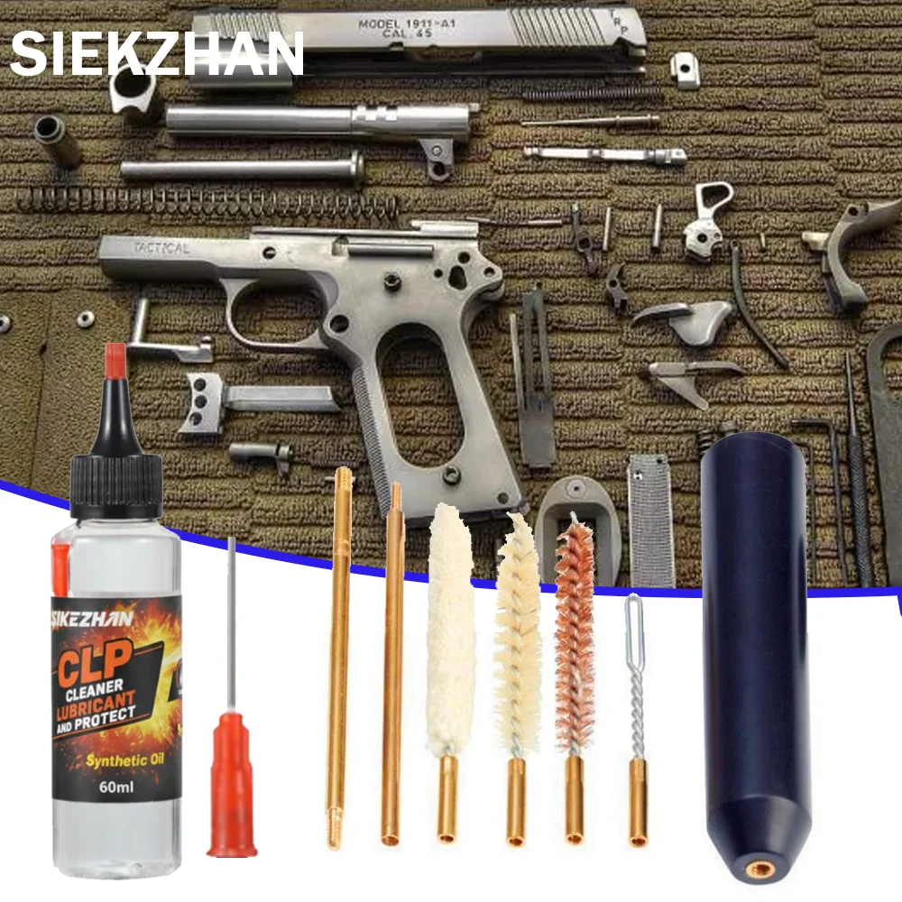 8Pcs/Set Hand Gun Rod Brush Pocket Size Pistol Cleaning Kit For Pistols Cal.38/357/9Mm Outdoor Gun Cleaning Tools Accessories