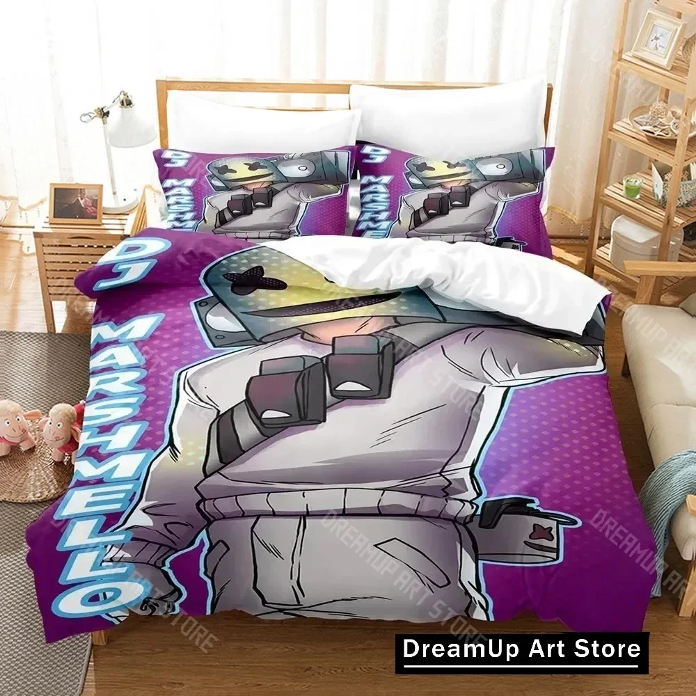 3D Print Marshmallow DJ Bedding Set Duvet Cover Bed Set Quilt Cover Pillowcase Comforter king Queen Size Boys Adult Bedding Set