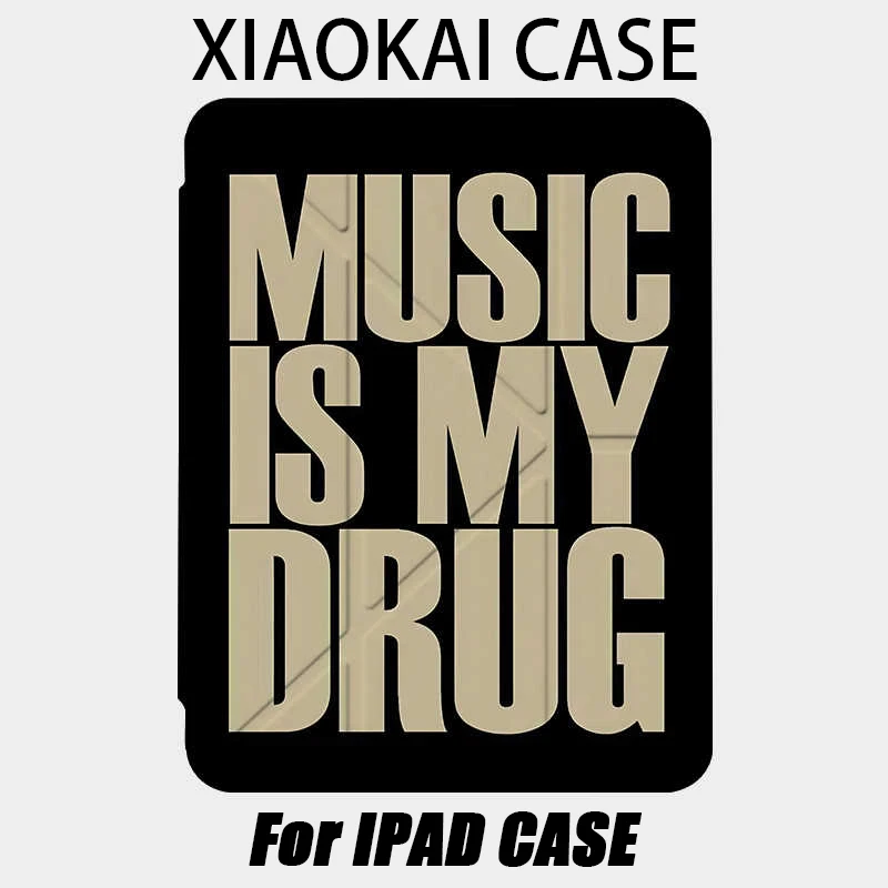 MUISC IS MY DRUG Y-Fold Flip Protective Cover For iPad Air 11 Case iPad 10th 11th A16 9th Cover for iPad Pro 11 10.9in 13 M4 M5