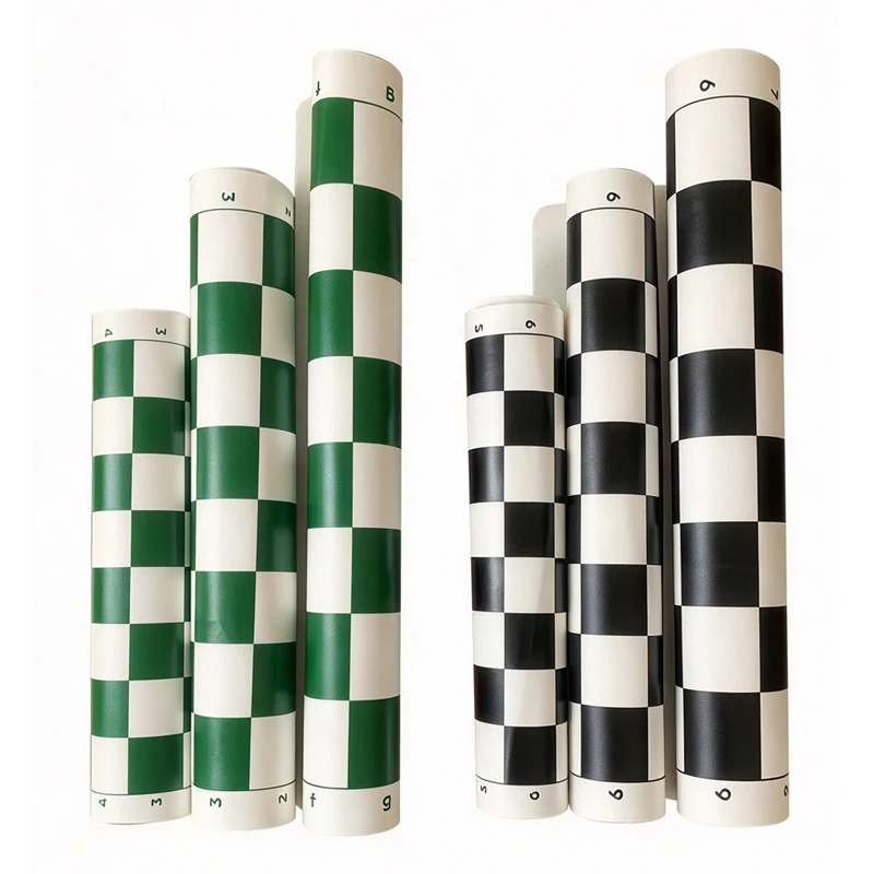 34/43/51CM Portable Soft International Chess Board Mat, Tournament Chessboard with Algebraic Notation, Mat Only, No Chess Pieces