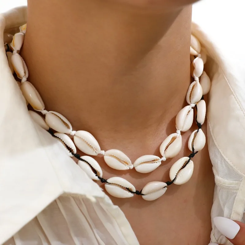 

New Handmade Shell Choker Bracelets Set Women Adjustable Rope Summer Beach Wild Boho Style Girls Necklaces Jewelry Accessories