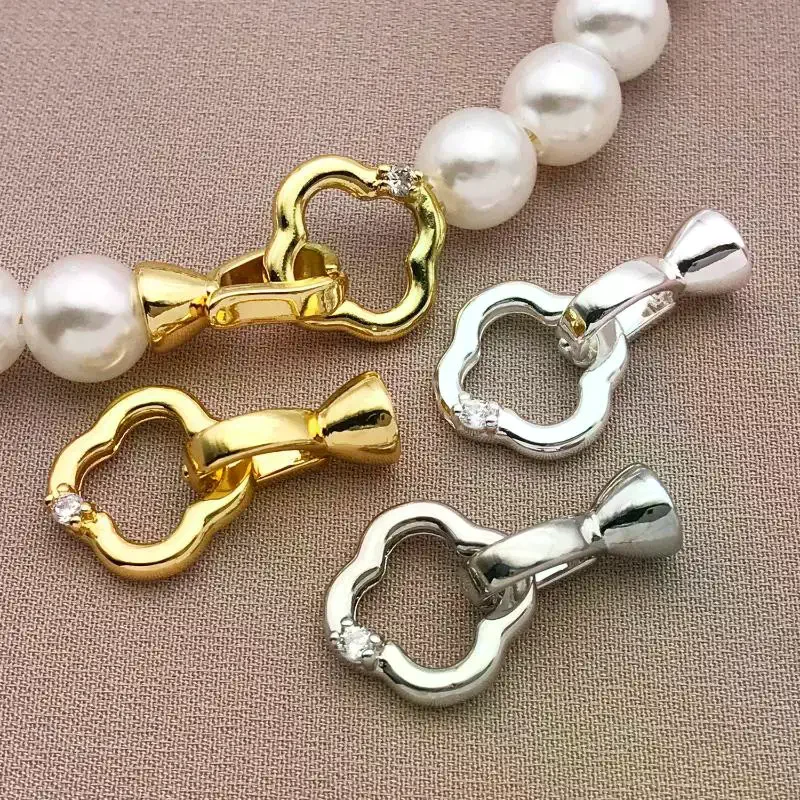 3/5 قطعة Of18K النحاس مطلي حقيقية الذهبي سميكة فضي الأبيض الذهبي البرسيم ربط مشبك ، DIY بها بنفسك صنع المجوهرات اكسسوارات