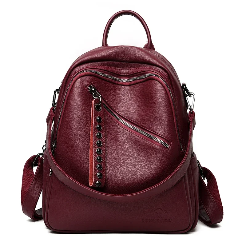 Ladies Soft Leather Bag Ladies Casual Ladies Backpack School Teen Girl High Quality School Bag Travel Bag