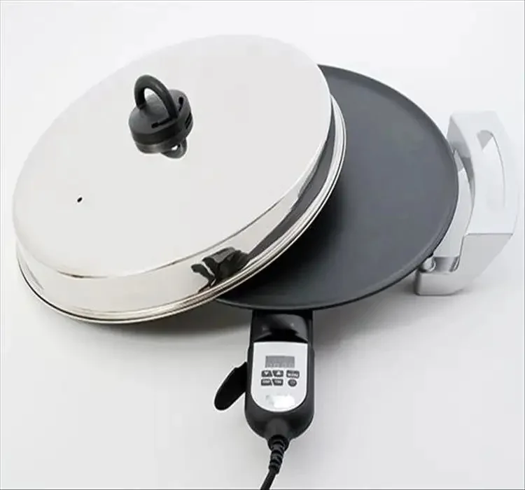 1 قطعة 47 سنتيمتر Mogogo مقلاة كهربائية المحمولة موقد كهربائي للبيتزا فلاتبريد بيتا التورتيلا موغوغو ميتاد الاثيوبية مع غطاء #6