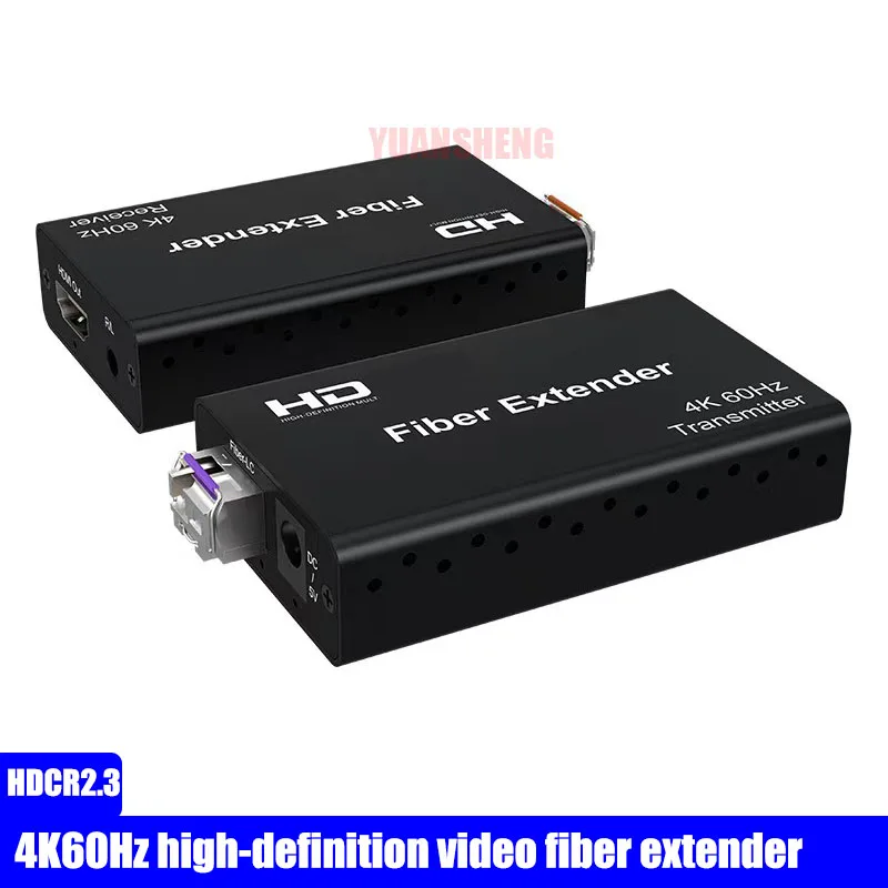 

4K 60Hz Fiber Extender for HDMI 20km Over LC Optical Fiber Cable Audio Extractor HDR Video Transmitter and Receiver Converter
