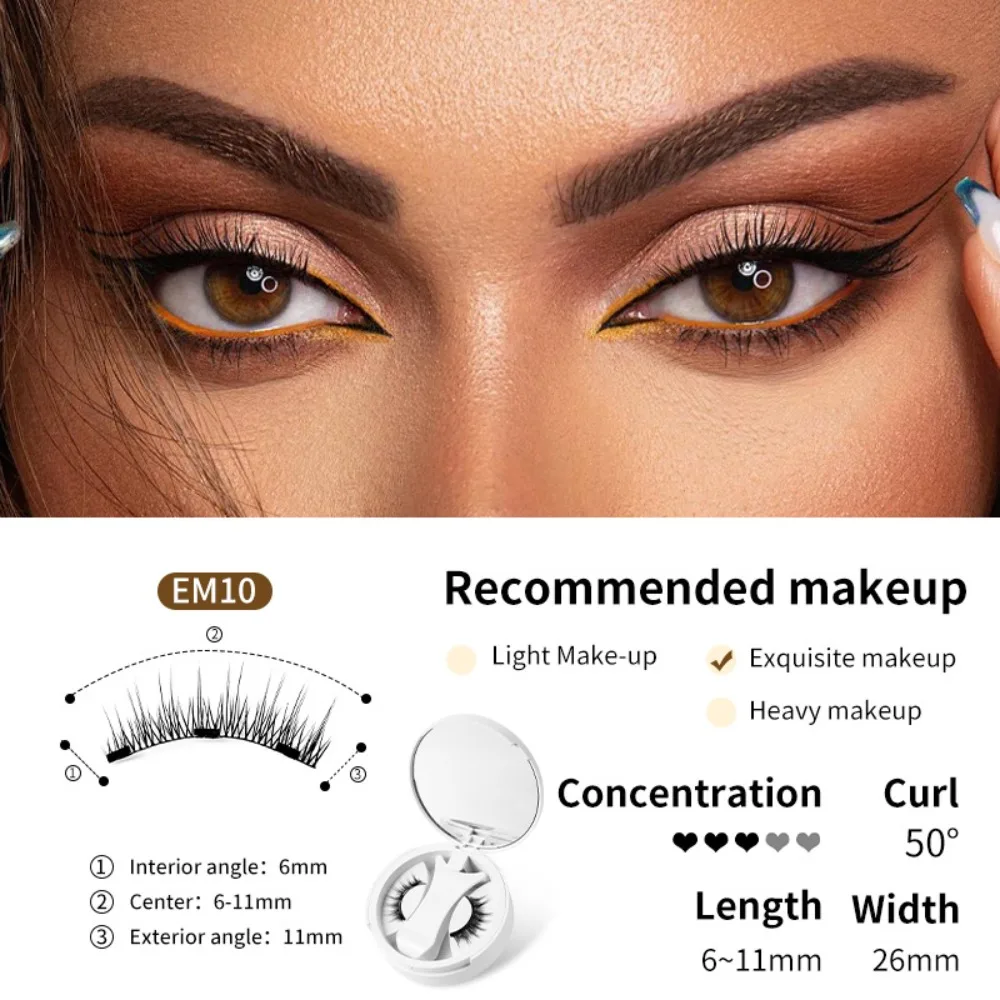 Reusable Magnetic False Eyelashes Fluffy Wispy Waterproof Full Strip Fake Eyelash Convenient Comic Magnetic False Eyelash Novice