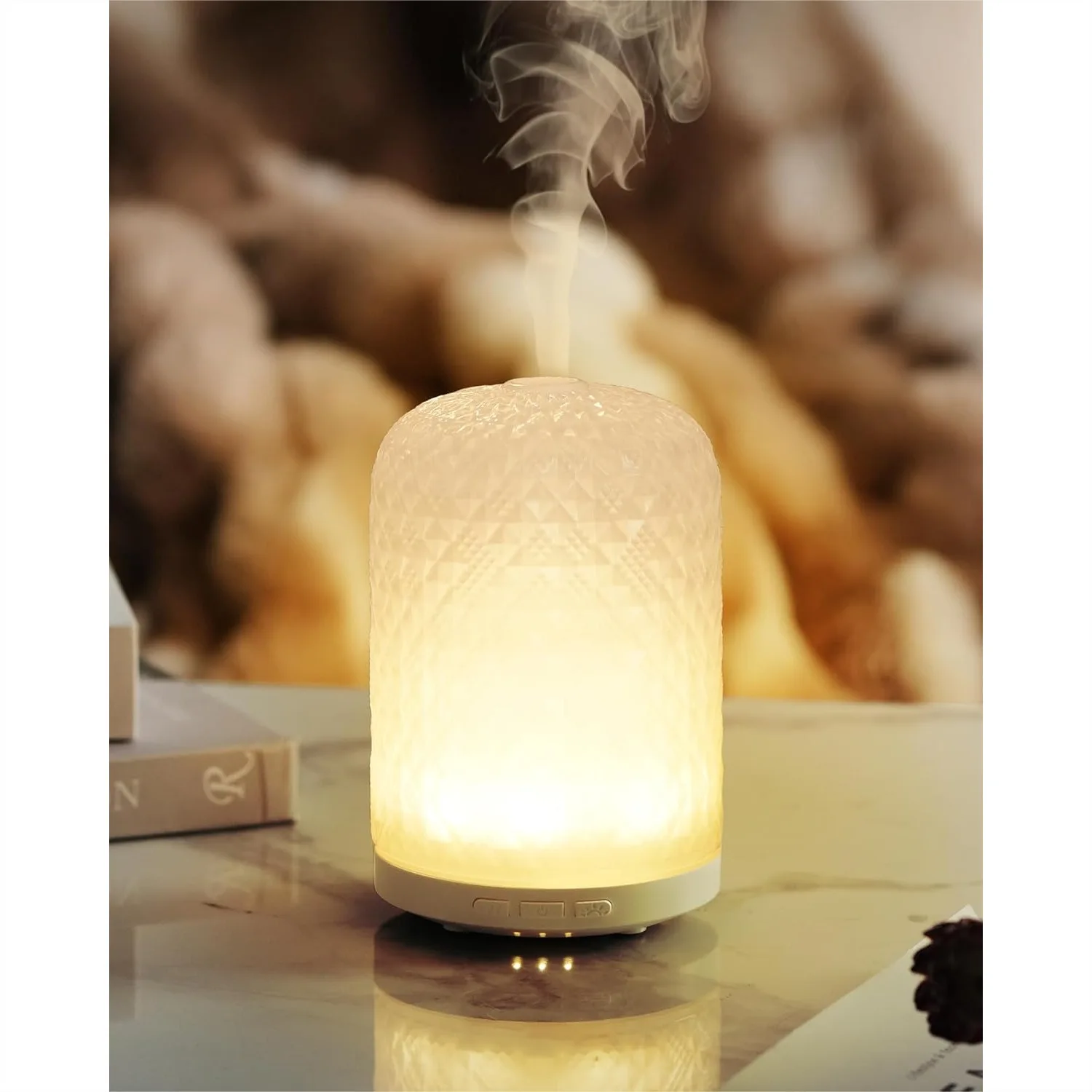 

Ultrasonic Glass Diffuser with 2 Mist Modes, Night Light & Auto Shut-Off for Home Office Yoga
