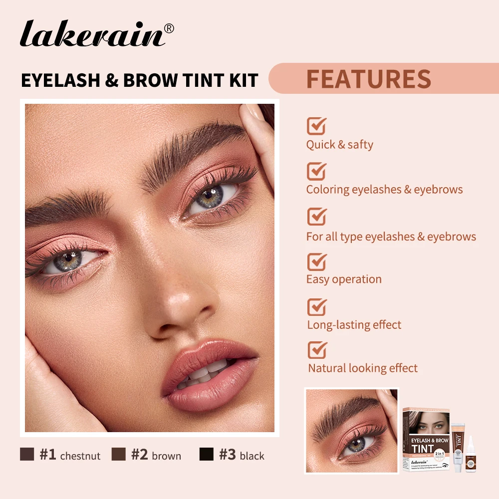 2 IN 1 Kit di tinta per sollevamento ciglia veloci Mascara permanente impermeabile e resistente al sudore Strumento per il trucco per laminazione delle sopracciglia
