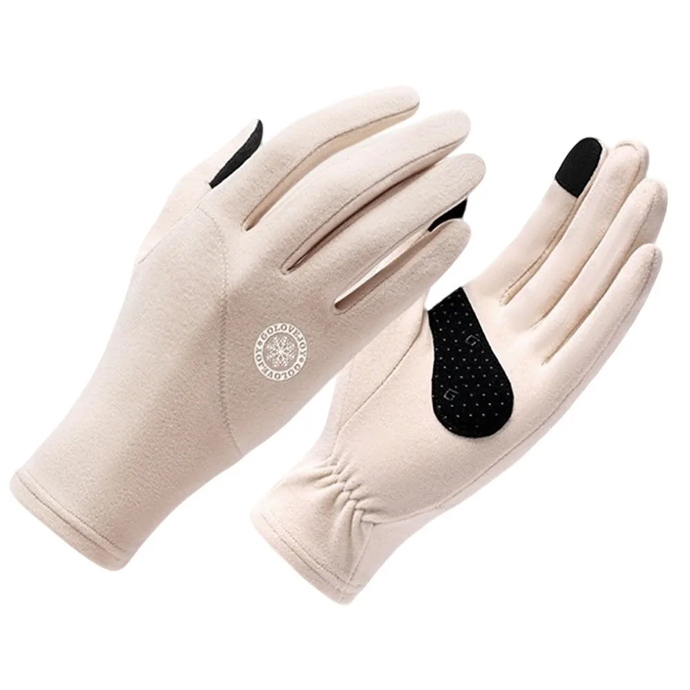 New Thickened Winter Warm Gloves Cold-Proof Solid Color Windproof Gloves Riding Gloves Winter Season