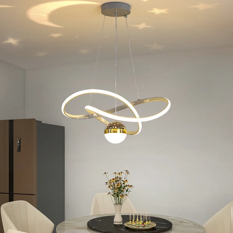 Moderne Led Ceiling Chandelier Lighting Circular Ring Living Bedroom Dining Room Lighting Home Indoor Lighting Decor Chandelier