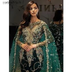 Women Sexy Dress Party Shiny Shawl Perspective Slim Empire Long Sleeve Female New Elegant Banquet Maxi Clothing