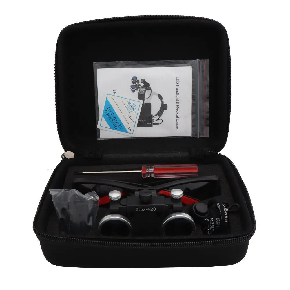 Dental Magnifier 2.5x 3.5x Head-mounted Stomatology ENT Clip-on Glasses Medical Magnifying Glass