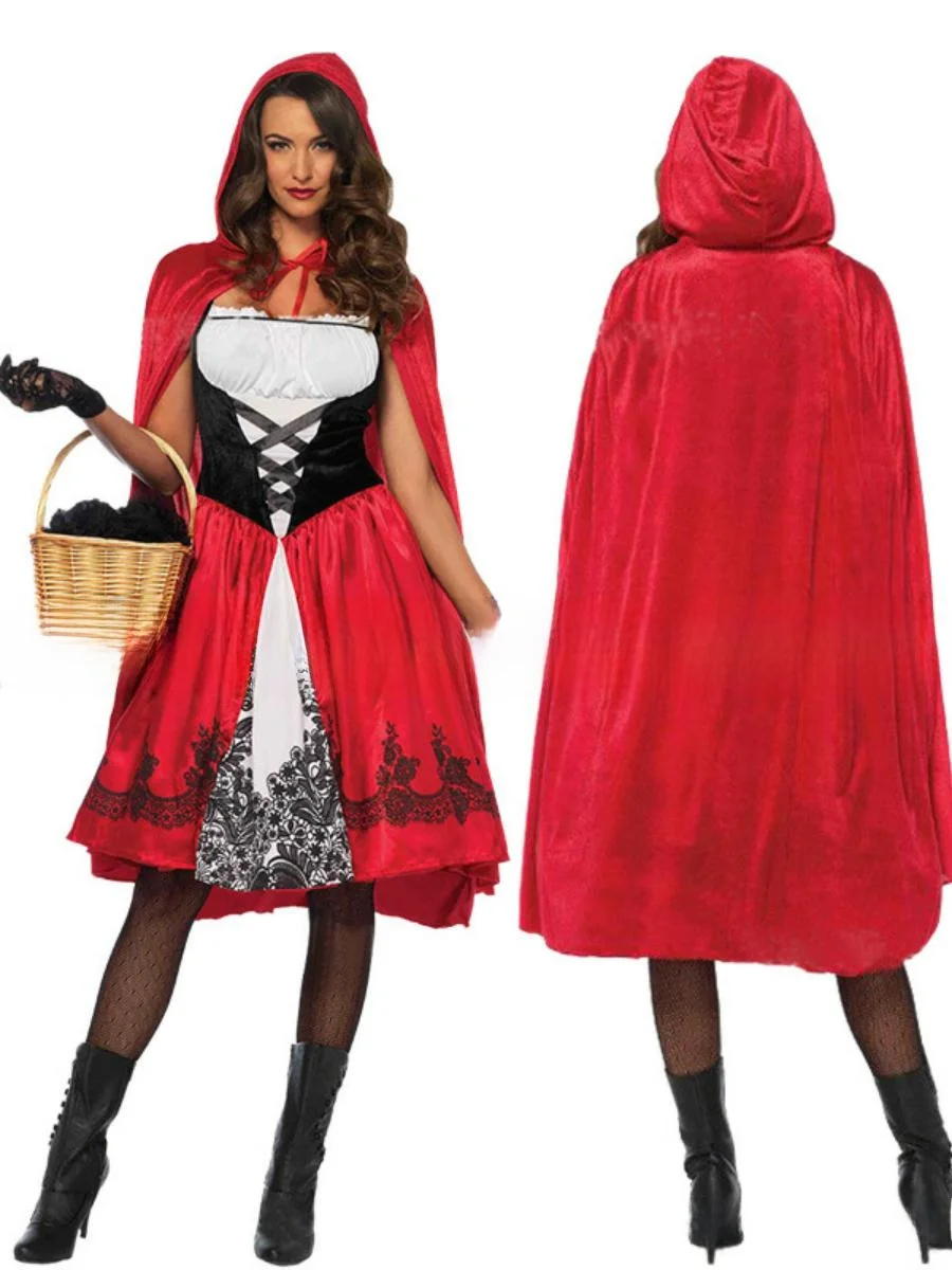 زي تنكري جديد للهالوين مستوحى من الأنمي والحكايات الخيالية، زي ليلى والذئب، ملابس تقليدية صينية للعروض المسرحية #4