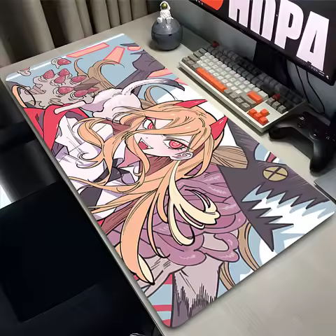 Mouse Pad Non Slip Rubber C-chainsaw Man Power Mousepad Laptop Gamer Cabinet Keyboard Pad Office Computer Gaming Desk Mouse Mat