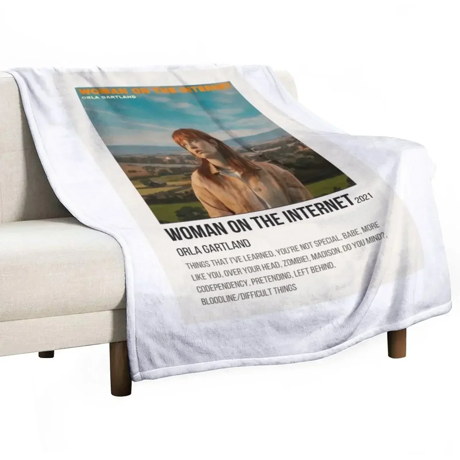 orla gartland woman on the internet album poster Throw Blanket Plush Beach Luxury Throw anime Blankets