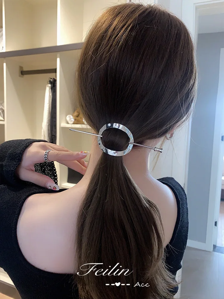 Gold Silver Color Fashion Geometric Hair Sticks For Women Pearl Pendant Hair Clips Girls Korea Jewelry Circel Hairpins Headwear