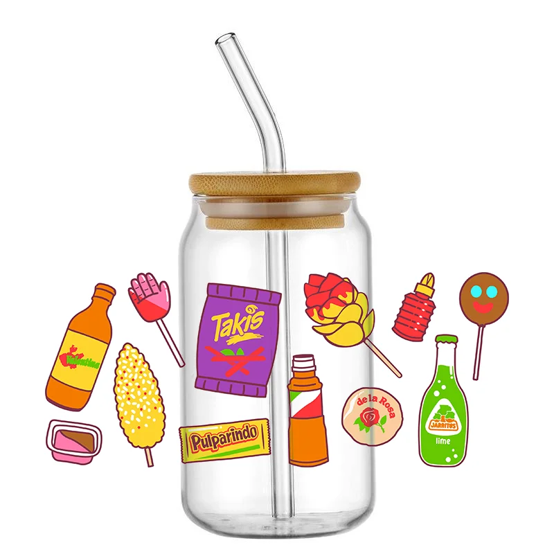 Tasty Food Theme UV DTF Transfers Stickers Decals For Variety of food Cups Mugs Tumbler Waterproof DIY Craft