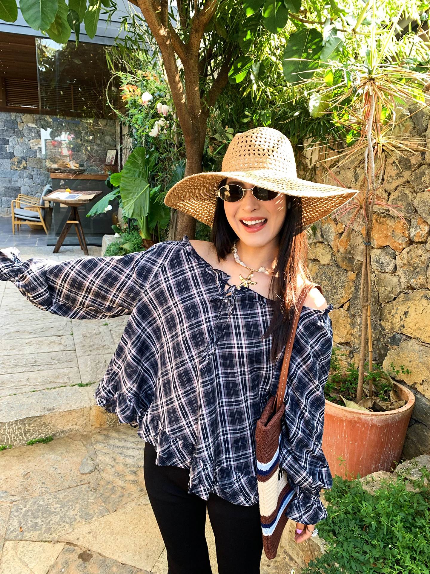 

Unique Cute Plaid Shirt Casual Style Long Sleeve Printed Cotton Girls Spring Autumn Loose Fit One Shoulder Design Daily Wear