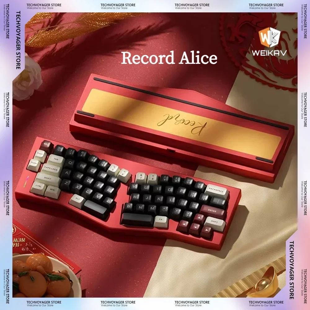 Weikav Record Alice Mechanical Keyboards Kits RGB Aluminum Alloy Tri-Mode Customized Gaming Keyboard Kit PC E-sports Accessories