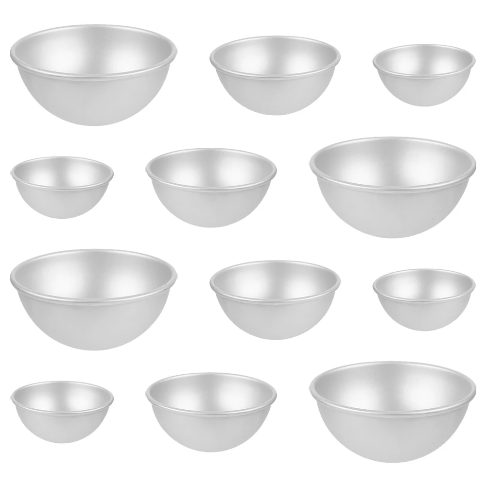 

12Pcs Hemisphere Baking Mold Aluminum Alloy Nonstick Half Round Cake Pan for DIY Cake Molds Baking Accessories
