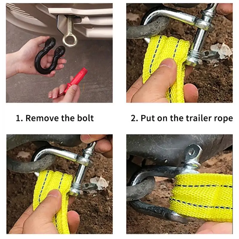 New 4/5 Meter Tow Rope For Truck Snatch Strap Off-road Towing Ropes Trailer Winch Cable Belt Car Traction