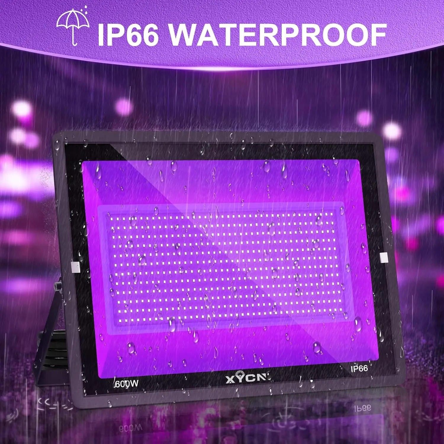 LED Black Lights, 395nm to 410nm Outdoor Flood Black light Light with Plug, Waterproof for Glow