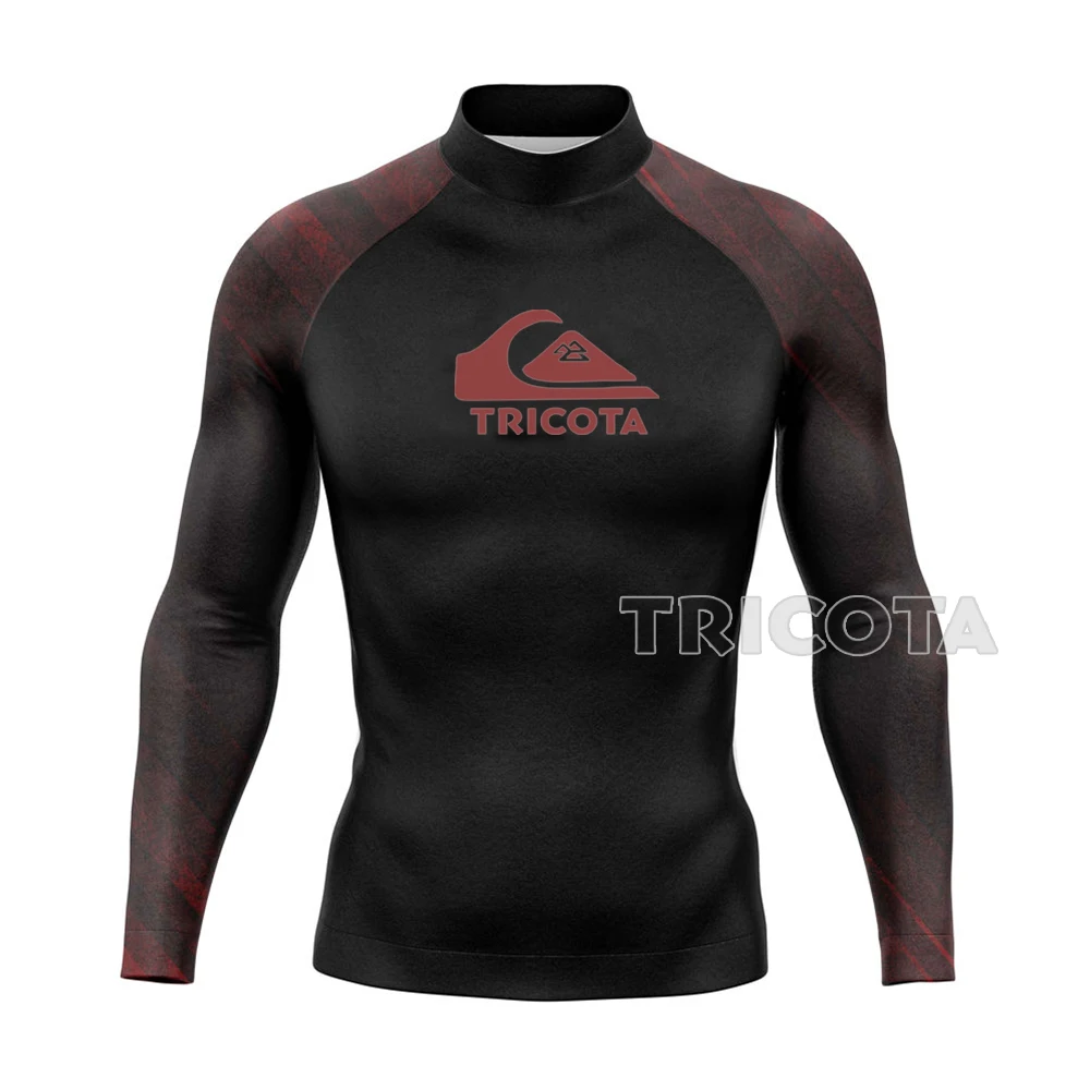 Men\'s Surf Shirt Sport Rash Guards Suit Quick Dry Long Sleeve Wetsuit Beach T-shirt Tights Surf Guard Top Clothes Swimsuit UV