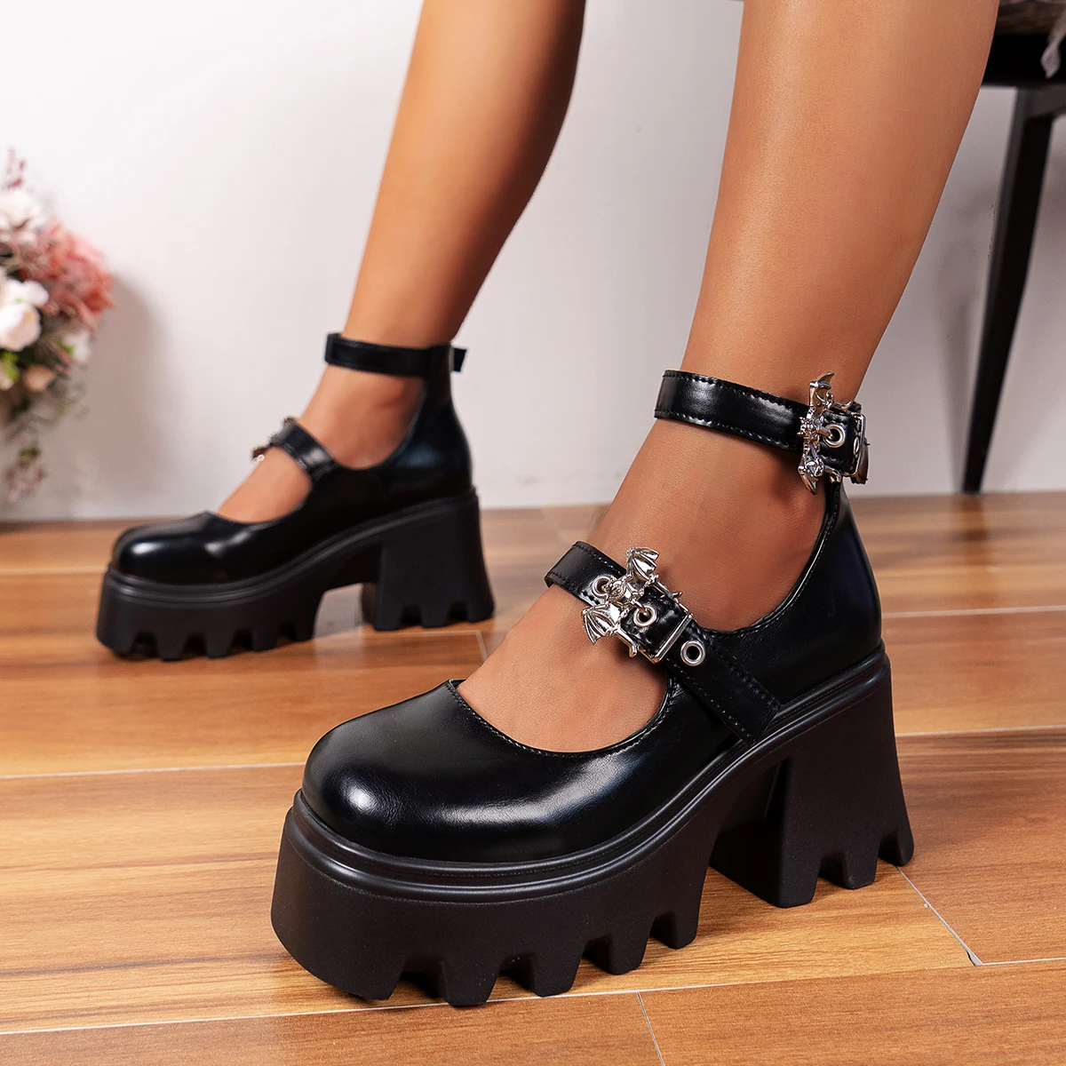 Zapatos De tacón alto con plataforma para Mujer, Zapatos Vintage De estilo japonés, estilo Lolita, moda para actividades al aire libre, Zapatos De tacón sexys