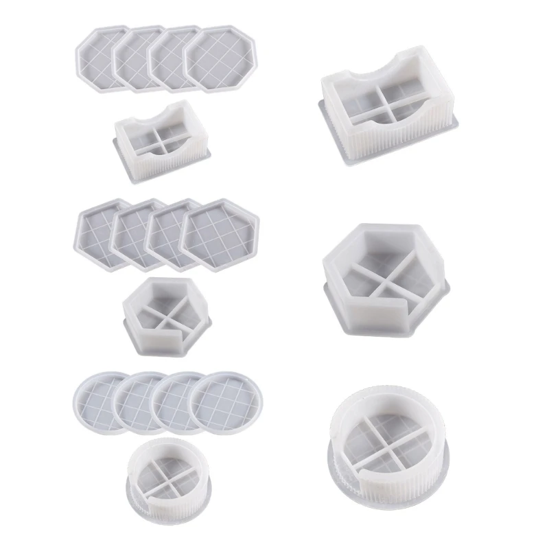 

517F 1/5 шт., силиконовые формы для подставок, круглые Восьмиугольные подставки, аксессуары «сделай сам», подставки для чашек, украшение для офиса и дома