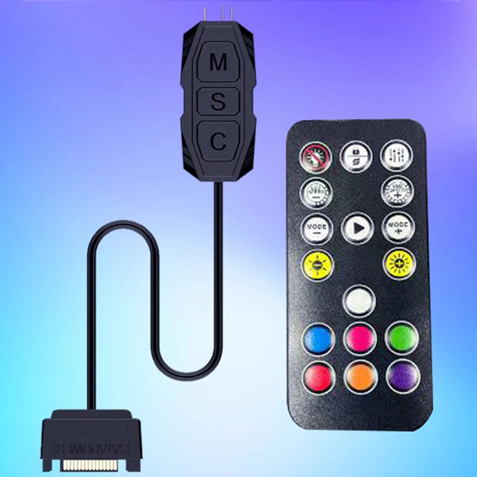 SATA Power RGB Fan Controller with Multiple Lighting Modes Mini Controllers HUB Adapter for PC Fan Cooling Fans Light Strip