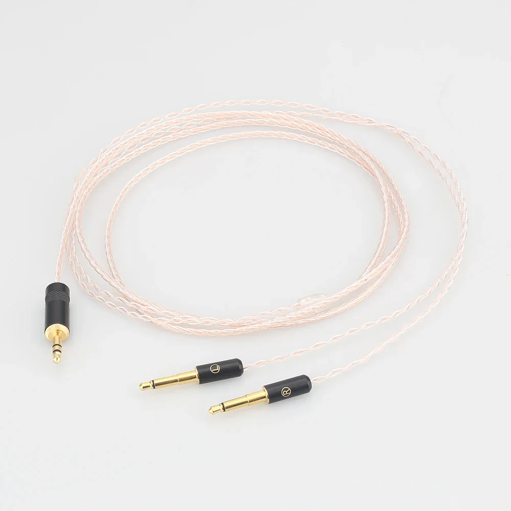 Audiocrast 8cores Headphones Cable 3.5mm to 2x3.5mm Audio Upgrade Cable For Meze 99 Classics/Focal Elear Headphone Cables