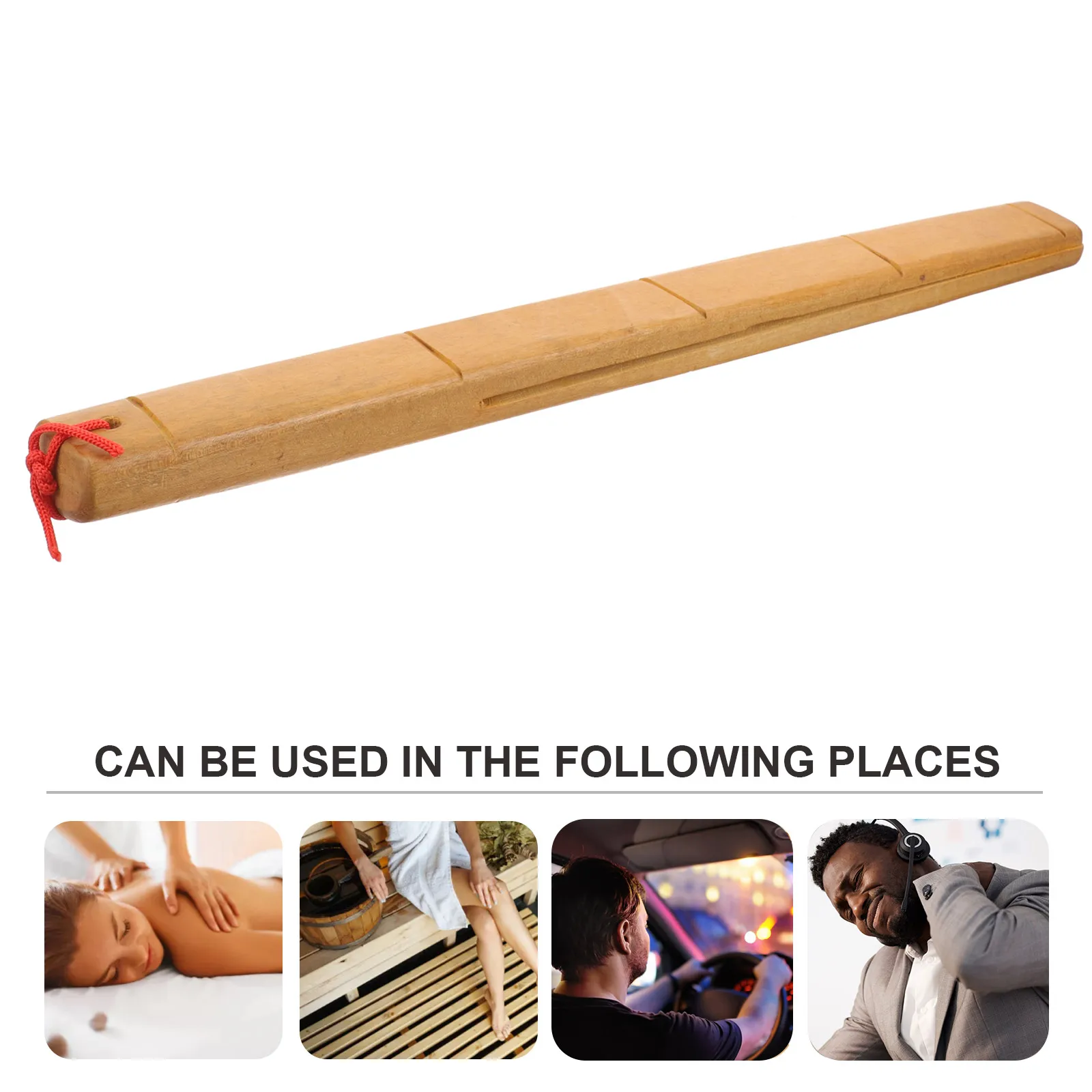 

Fragrant Wood Massage Stick Smooth Surface Portable Body Massager Muscle Relaxer Natural Wood Craft For Back Travel Use