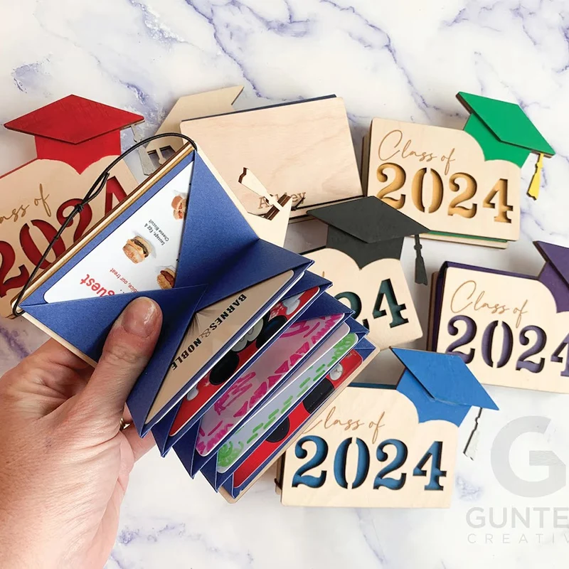 Graduation Card Holder Gift Card Box Cash Holders Wooden Grad Cash Holder DIY Kids Graduation Party Cash