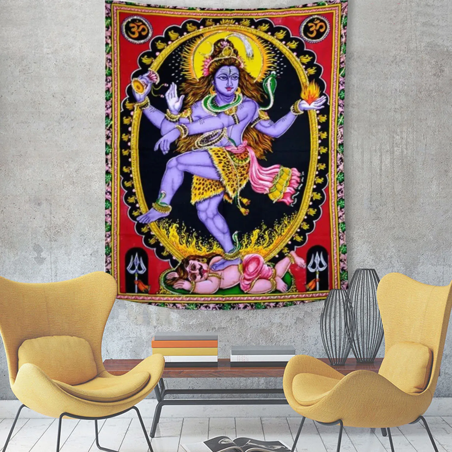 Juego de Tapices con Diseños de Dioses Hindúes, Arte Mural en Tela con Estampados de Shiva, Buda y Lakshmi, Decoración Espiritual Hindú para Estudio de Yoga y Templo