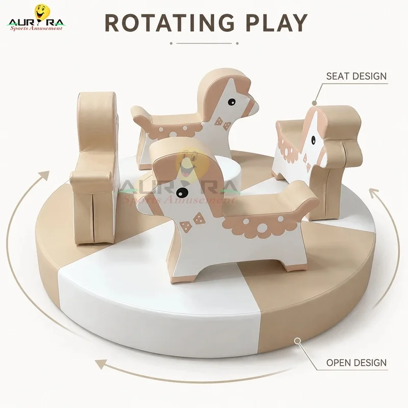 Indoor Electric Merry Go Round Soft Play Carousel for Shopping Mall Kids Cafe Distributors Commercial Supplier