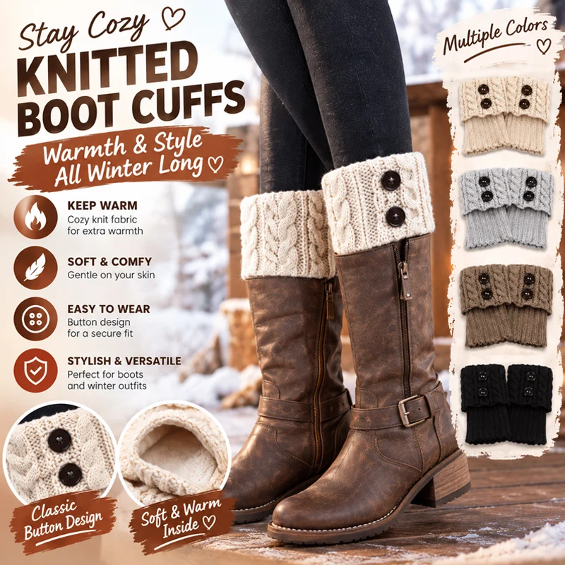 Buttoned Knit Wool Ankle Leg Warmers for Women Winter Boot Socks Warm Foot Covers Cozy Knitted Ankle Warmers for Cold Weather