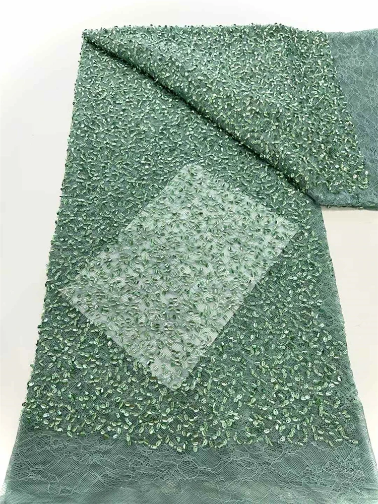   الأفريقي مطرز أقمشة الدانتيل النيجيري الترتر العريس أقمشة الدانتيل فستان حفلات الزفاف الخياطة جودة عالية 5 ياردة 2025